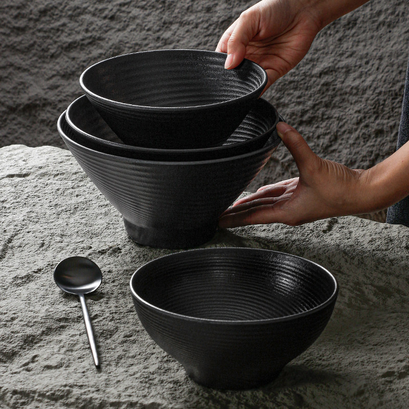 密胺黑色面碗米线汤面拌面拉面麻辣烫大碗面馆专用碗塑料餐饮汤碗