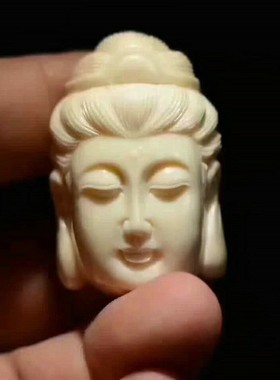 保真猛犸象牙面具挂牌配饰吊坠