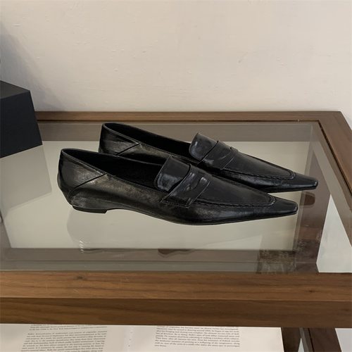 2025年春季法式复古韩版尖头低跟单鞋女通勤一脚蹬气质小皮鞋 - 图2