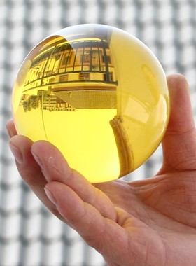 黄色k9人造水晶玻璃球客厅