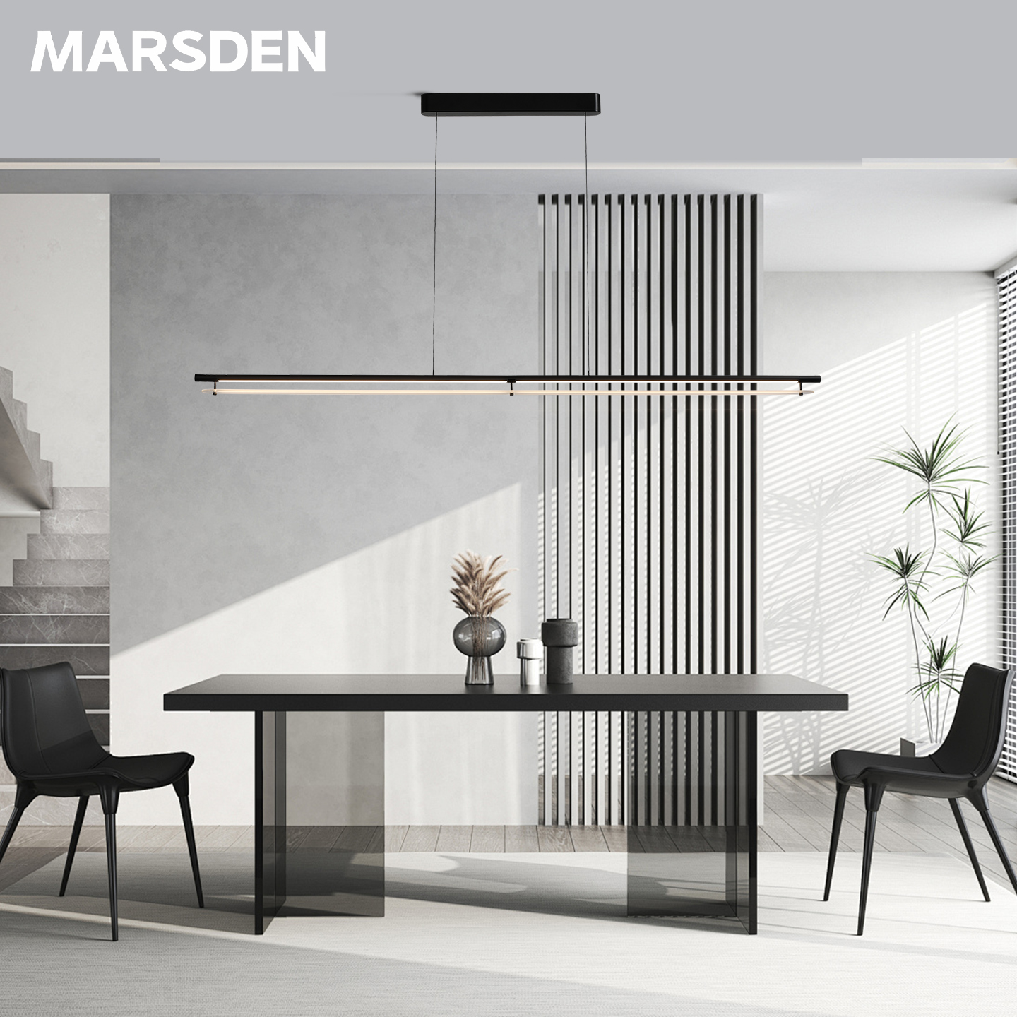 马斯登设计师款餐厅吊灯现代简约长形一字吧台会议室艺术轻奢灯具 - 图0