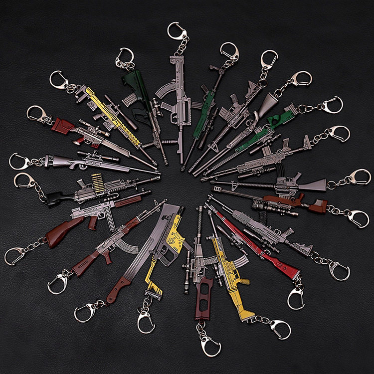绝地求生钥匙扣绝地求生吃鸡挂件98k狙击枪玩具仿真金属枪支钥匙扣游戏武器模型