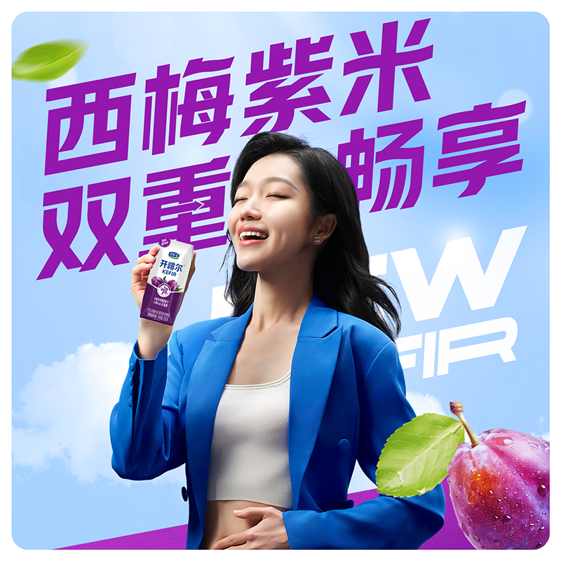 开啡尔酸奶西梅紫米味酸奶风味发酵乳常温整箱酸奶200g*12盒