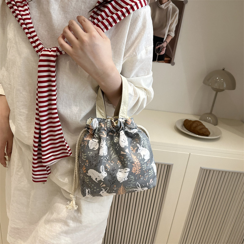 手提包手工布艺2025上班逛街手拎小布包束口手机零钱收纳配帆布袋,淘宝优惠券,粉丝福利购,淘宝优惠卷