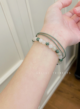 复古风绿色紫色串珠手链手绳