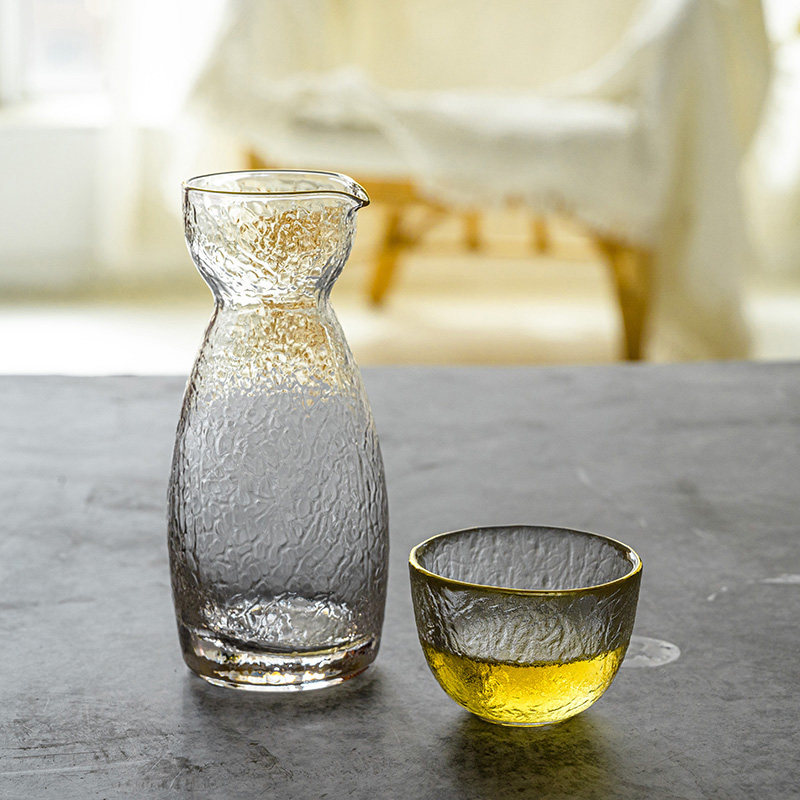 日式锤纹玻璃清酒壶酒具女生酒杯冰梅酒果酒杯白酒杯米酒小酒杯子,淘宝优惠券,粉丝福利购,淘宝优惠卷