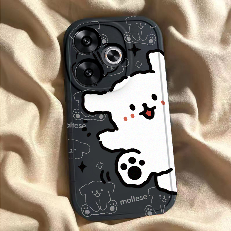 适用红米Note13R手机壳小米RedmiNote13R5G保护套Redmi新款Noto可爱RED液态硅胶软壳全包防摔Not男女黑猫白狗 - 图0