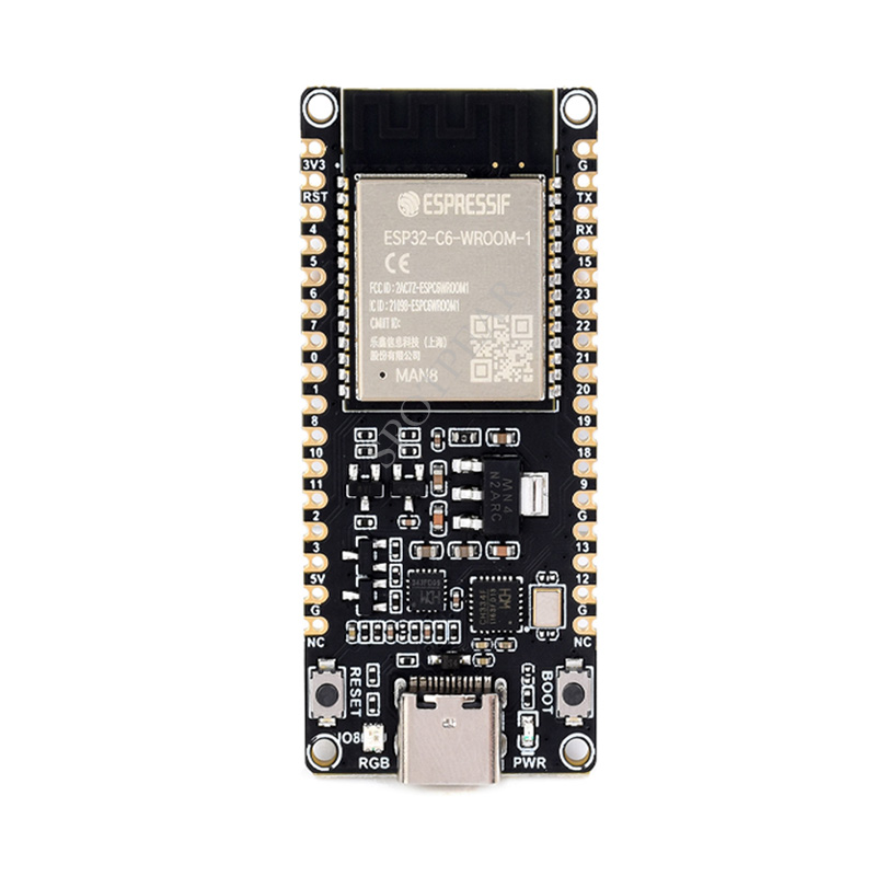 ESP32-C6-WROOM-1-N8微控制器模组WiFi 6开发板 160MHz单核处理器 - 图0