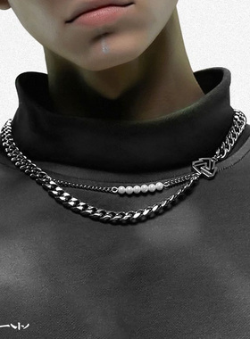 潮牌项链小众设计钛钢锁骨链男