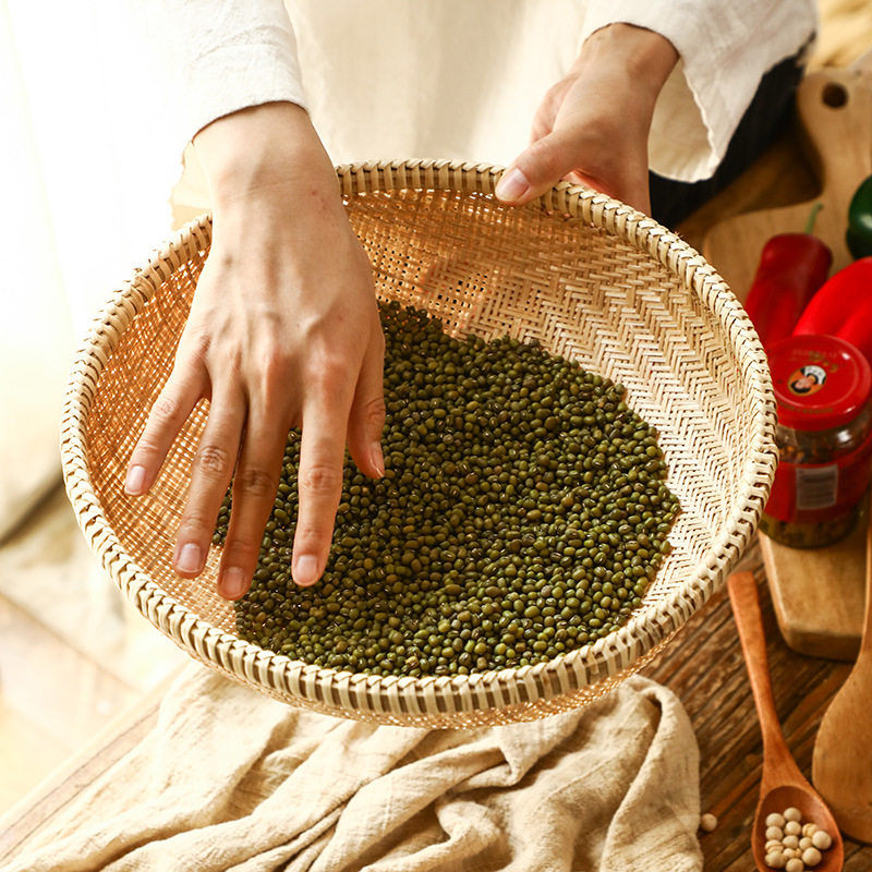 精编越南纯手工竹制品篮子细孔竹筛子圆簸箕家用果篮干果篮收纳筐,淘宝优惠券,粉丝福利购,淘宝优惠卷