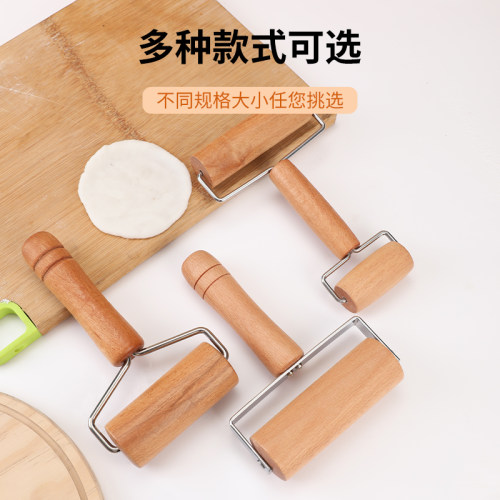 新款滚轮擀面杖家用食品级擀面皮专用包子皮实木压擀饺子皮神器 - 图1