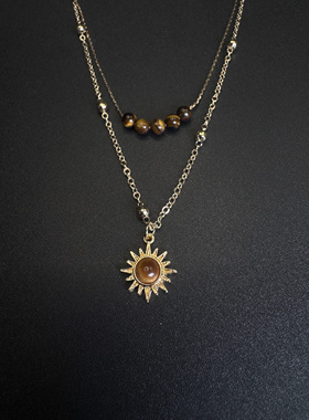 New Vintage 古著 设计小众 sun 项链