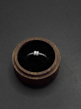 Vintage古著拉丝几何戒指女款法式轻奢高级感小众温柔戒指P112858