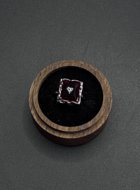 Vintage古著爆款液态肌理红色浪漫复古小众简约戒指高级感H103053