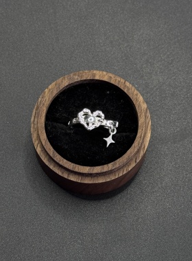 Vintage古著极简素圈爱心吊件戒指ins高级感百搭个性指环H102753