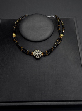 圆形串珠颈链轻奢小众复古酷辣妹锁骨链百搭项链配饰女潮R30906