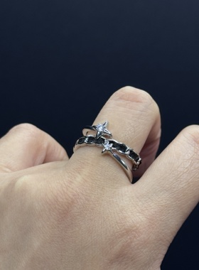 甜酷小香风叠戴开口戒指女小众设计感素圈个性食指戒素戒P123055