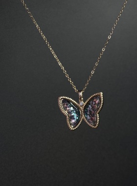 甜酷风蝴蝶锆石蝴蝶结彩色甜妹气质项链R30811
