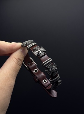 创意简约朋克风服装配饰欧美十字架手链时尚潮流百搭饰品F120701