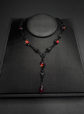 New Vintage古著Black Red拼色项链