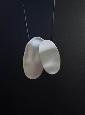 Vintage古着设计感古早风独特小众金属拉丝项链F42505