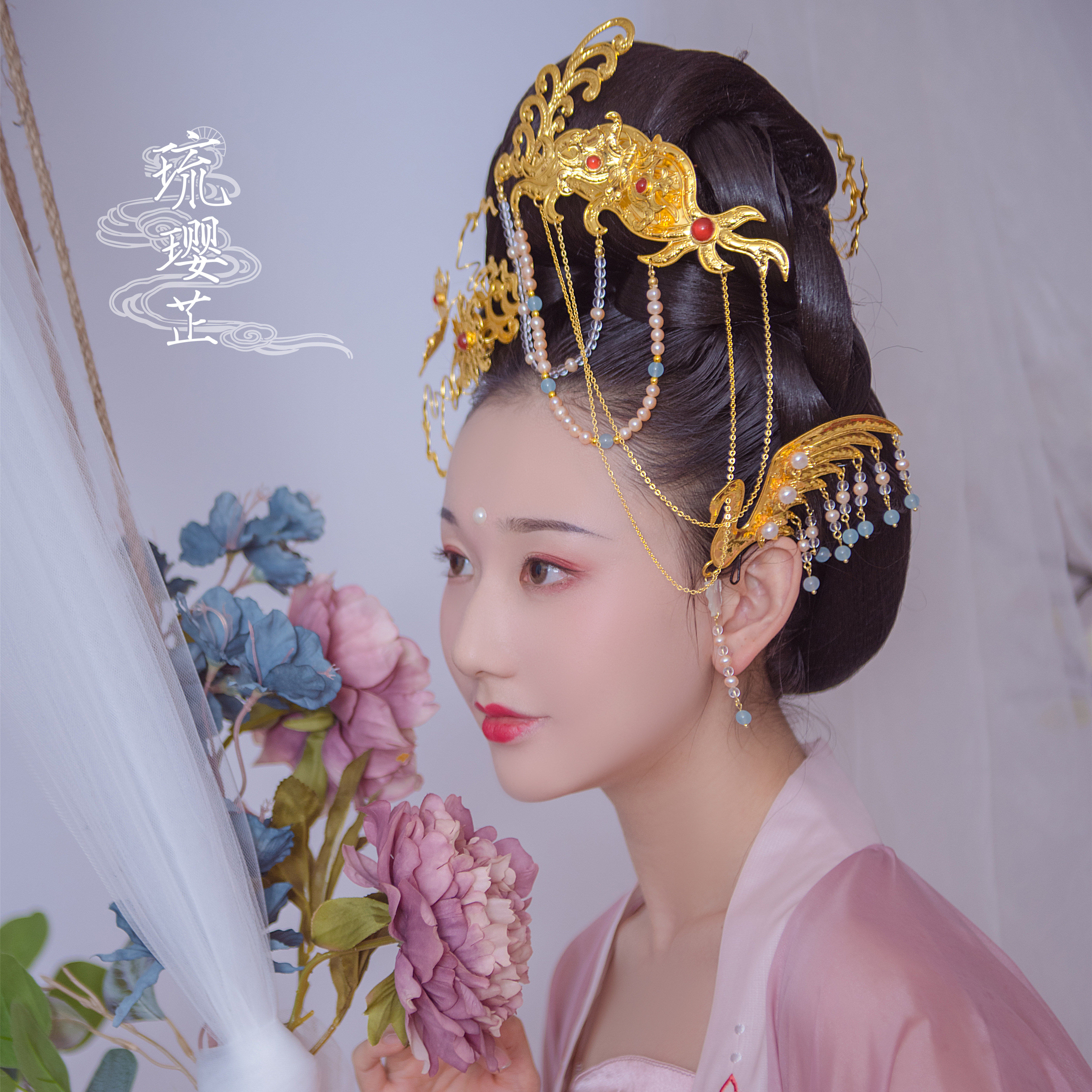 【琉璎芷】【仙淮渡】传统匠工首饰汉服头饰古风仙气飘飘铜镀金