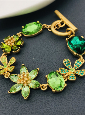 Oscar水晶花朵小众设计手链