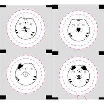 2800 sheets of] new cute expression couple Kabubear to a cup of smiley face plastic cup closure film