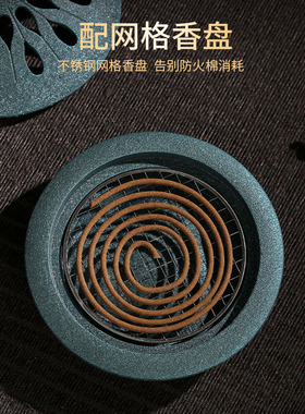 【福鹿双全合金香炉】盘香炉沉香檀香家用香薰炉熏香篆香道摆件