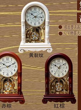 欧式仿木座钟客厅创意复古摆件