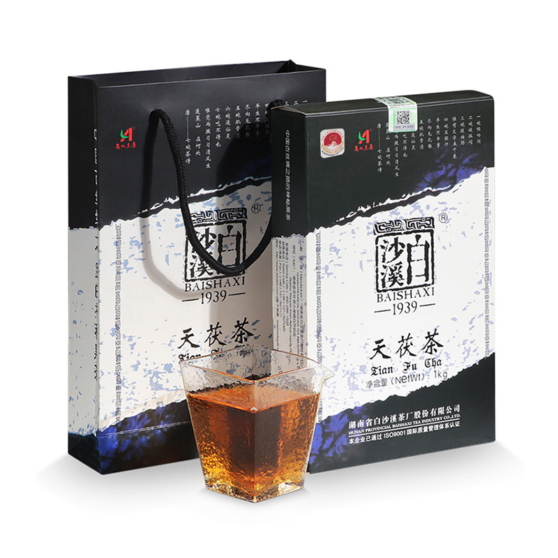 买5送1黑茶湖南安化砖茶正宗白沙溪茯砖正品金花手筑天茯茶1kg特 - 图2