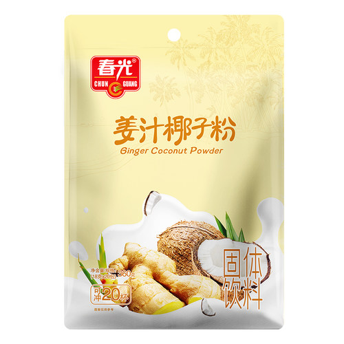 春光食品海南特产冲饮360g×2袋姜汁椰子粉清香丝滑代餐粉 - 图0