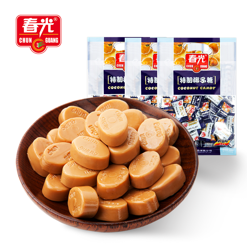 春光海南特产年货特制228g*椰子糖 春光食品糖果