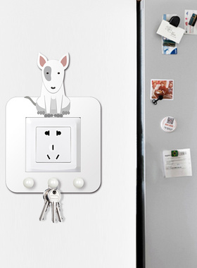 卡通狗立体灯开关标识贴边框套