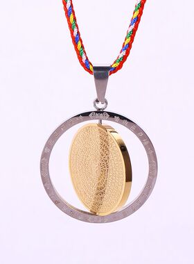 结缘钛钢雨宝陀罗尼咒轮项链挂件情侣保平安男女项坠民族吊坠饰品