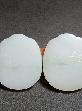 方言精品收藏俄罗斯老坑料油润细腻羊脂白玉带翠龙凤牌吊坠挂件h2