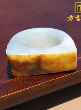 新疆金皮籽料20mm戒指玉石扳指