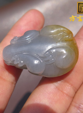 放大漏方言和田玉精品佩戴级新疆细腻细腻青花籽料龙龟吊坠挂件X5