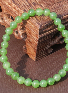 方言和田玉俄料冰阳绿碧玉女手串