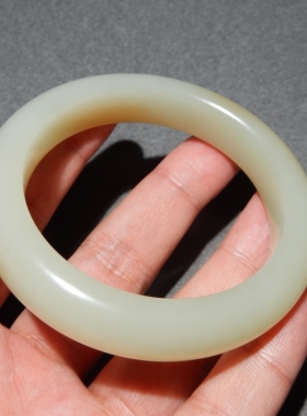 方言且末料糖白玉手镯57mm
