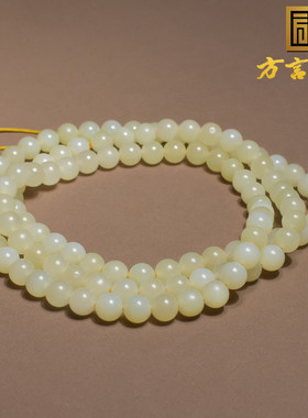 捡漏方言和田玉精品新疆且末黄口料鸡油黄6mm圆珠多圈手串手链h8