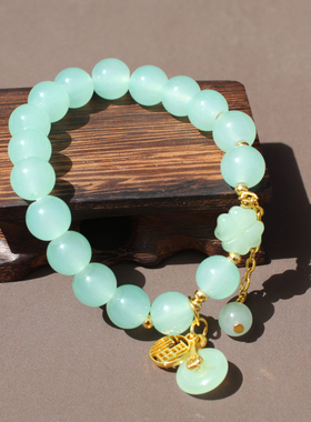 小众天然东陵玉冰底晴水色手串