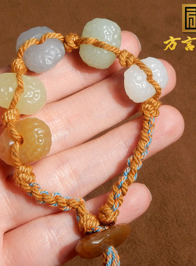 新疆黄口糖烟紫随型多宝手串