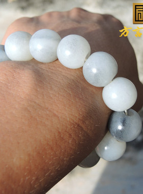 意境籽料圆珠和田玉手串