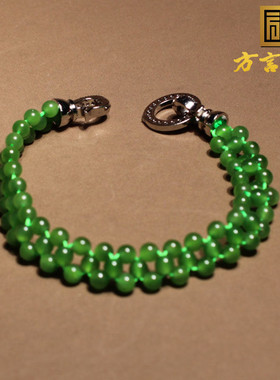 方言和田玉俄罗斯碧玉阳绿手串