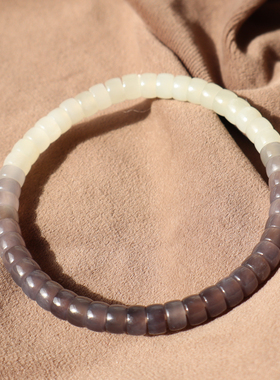 青海冰底烟紫渐变6mm直切珠手串