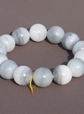 方言和田玉黑白分明青花籽料手串