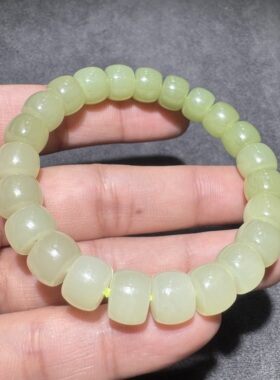 高品质方言新疆和田玉老坑且末黄口温润细腻10mm直切手串手链S6