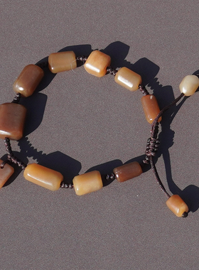 方言和田玉新疆糖玉手工编织手串