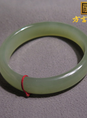 惊呆方言品牌和田玉特惠青海料老坑料冰底湖水绿内径53mm手镯X5